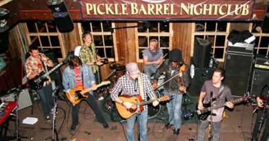 band playing on stage at pickle barrel nightclub