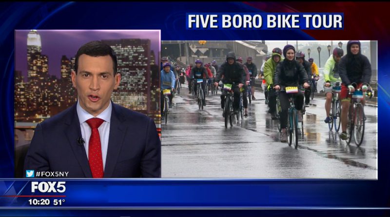 Fox 5 news cast in NYC for the TD five boro bike tour